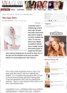 "New Age Glam," Viva Glam Magazine. August 2013.